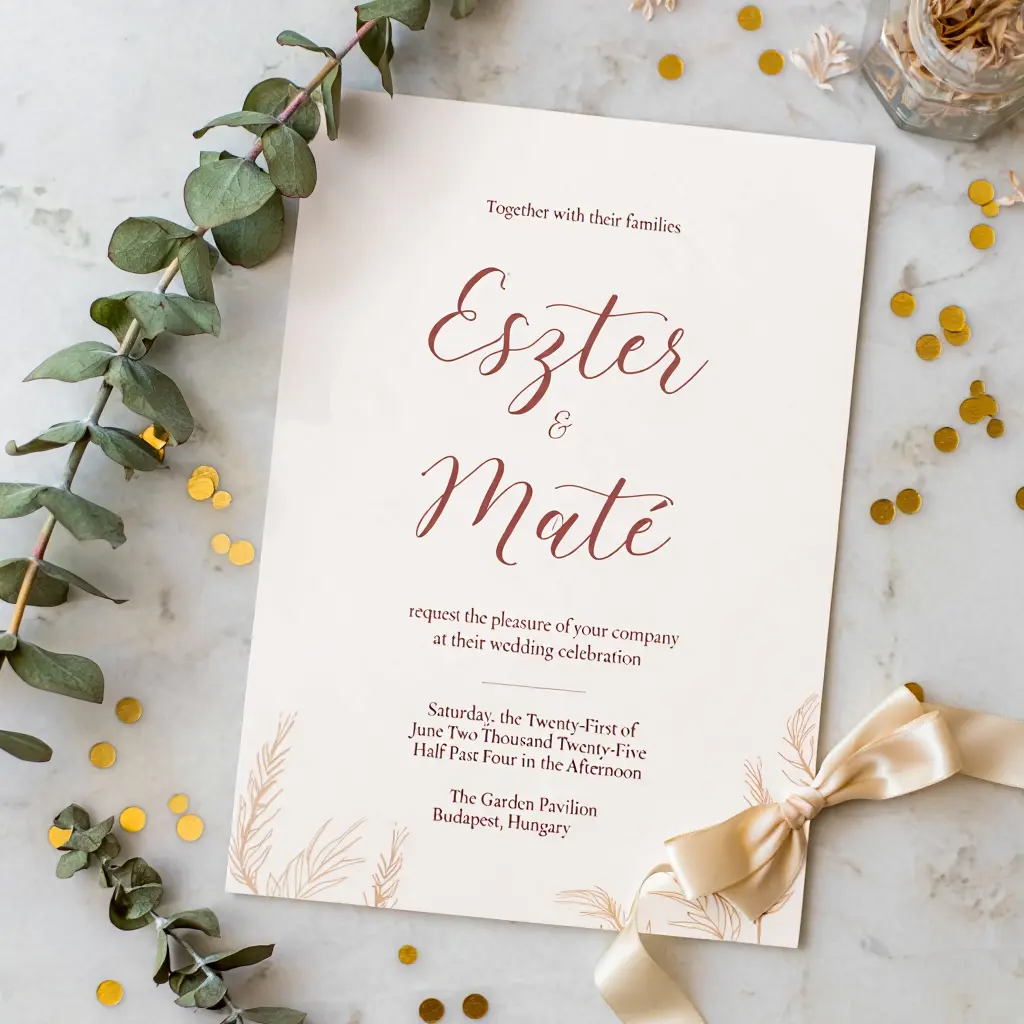 Esküvői meghívó minta